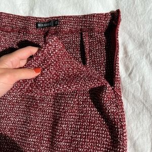 Burgundy Tweed Style Skirt
